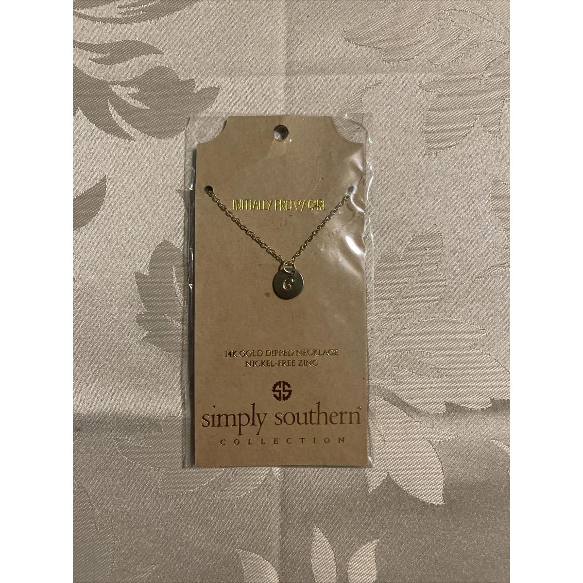 Simply Southern 14k Gold Dipped “G” Necklace Nwt! A2529